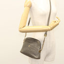 BALLY Quilted Chain Shoulder Bag Leather Gray Gold Auth BA1833-21