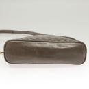 BALLY Quilted Chain Shoulder Bag Leather Gray Gold Auth BA1833-5