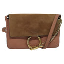 Chloe Fay Shoulder Bag Leather Pink Gold Auth BA1843-1