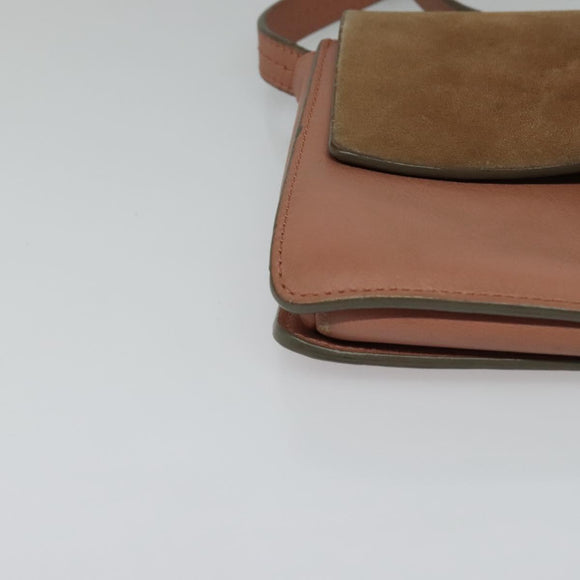 Chloe Fay Shoulder Bag Leather Pink Gold Auth BA1843