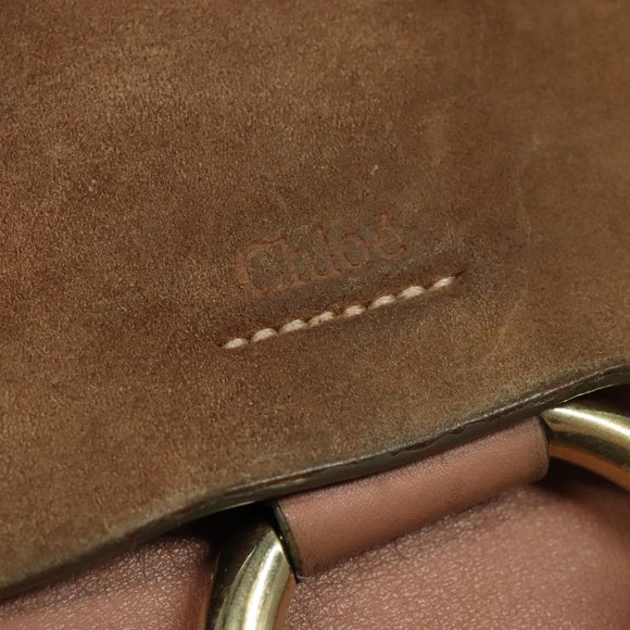 Chloe Fay Shoulder Bag Leather Pink Gold Auth BA1843