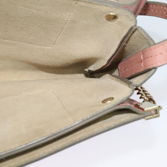 Chloe Fay Shoulder Bag Leather Pink Gold Auth BA1843