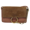 Chloe Fay Shoulder Bag Leather Pink Gold Auth BA1843-13