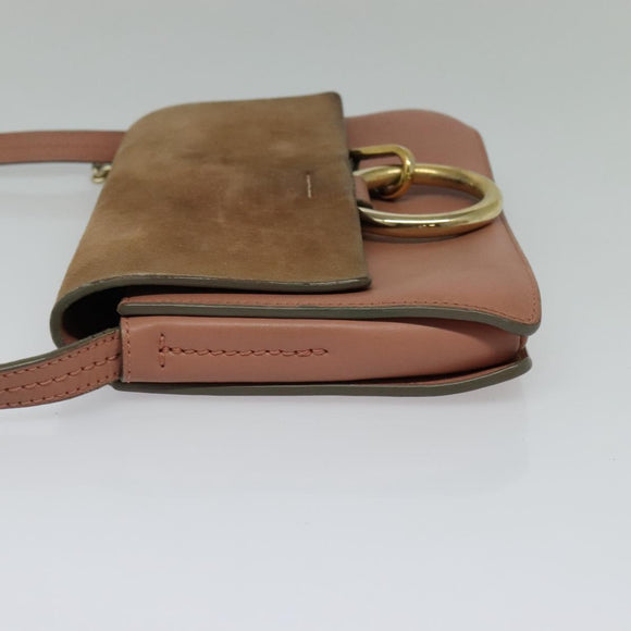 Chloe Fay Shoulder Bag Leather Pink Gold Auth BA1843