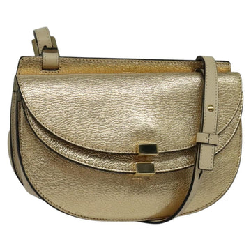 Chloe Georgia Shoulder Bag Leather Gold Auth BA1844