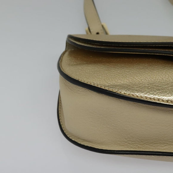 Chloe Georgia Shoulder Bag Leather Gold Auth BA1844