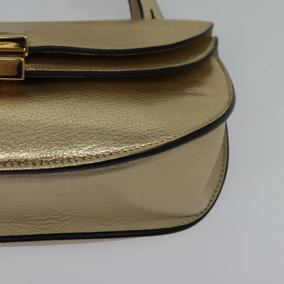 Chloe Georgia Shoulder Bag Leather Gold Auth BA1844