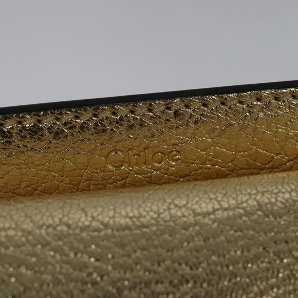 Chloe Georgia Shoulder Bag Leather Gold Auth BA1844