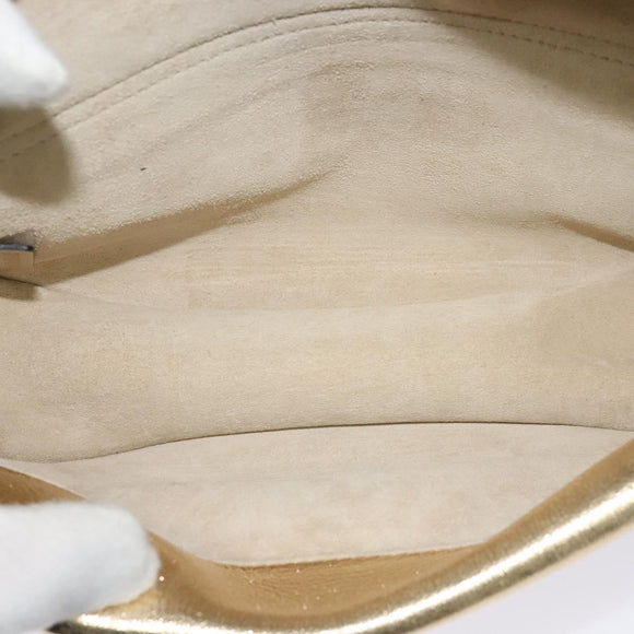 Chloe Georgia Shoulder Bag Leather Gold Auth BA1844