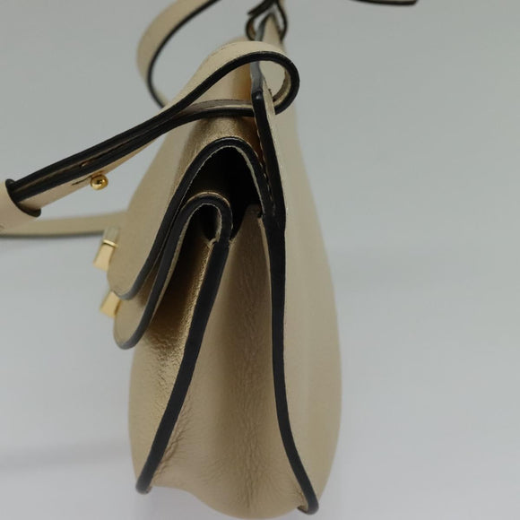 Chloe Georgia Shoulder Bag Leather Gold Auth BA1844