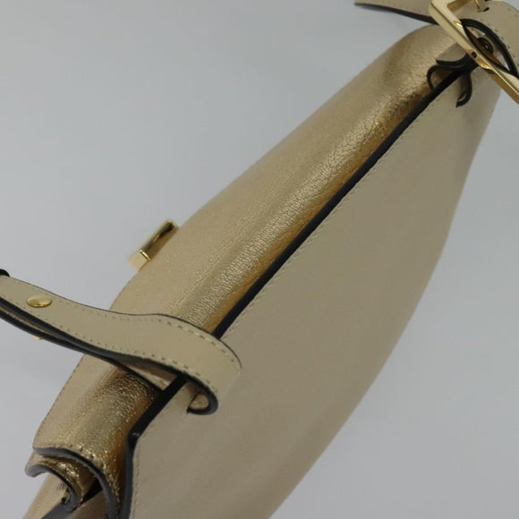 Chloe Georgia Shoulder Bag Leather Gold Auth BA1844