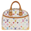 LOUIS VUITTON Monogram Multicolor Trouville Hand Bag White M92663 Auth BA1858V-1