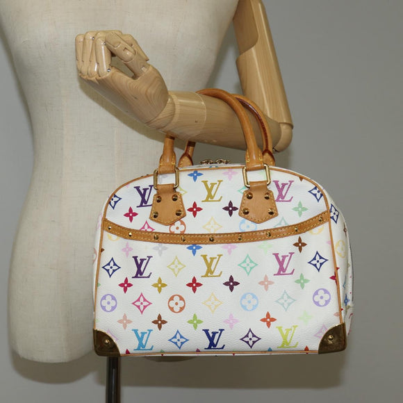 LOUIS VUITTON Monogram Multicolor Trouville Hand Bag White M92663 Auth BA1858V