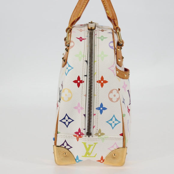 LOUIS VUITTON Monogram Multicolor Trouville Hand Bag White M92663 Auth BA1858V