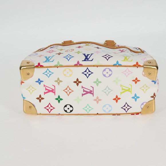 LOUIS VUITTON Monogram Multicolor Trouville Hand Bag White M92663 Auth BA1858V