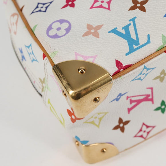 LOUIS VUITTON Monogram Multicolor Trouville Hand Bag White M92663 Auth BA1858V
