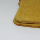 CELINE C Macadam Canvas Shoulder Bag Suede Yellow Gold Auth BA1861-9