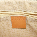 CELINE C Macadam Canvas Shoulder Bag Suede Yellow Gold Auth BA1861-10