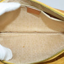 CELINE C Macadam Canvas Shoulder Bag Suede Yellow Gold Auth BA1861-11