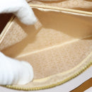 CELINE C Macadam Canvas Shoulder Bag Suede Yellow Gold Auth BA1861-23