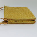 CELINE C Macadam Canvas Shoulder Bag Suede Yellow Gold Auth BA1861-3