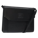 Burberrys Shoulder Bag Leather Black Gold Auth BA1863-1