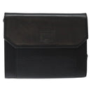 Burberrys Shoulder Bag Leather Black Gold Auth BA1863-13