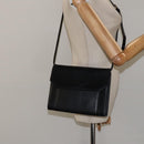 Burberrys Shoulder Bag Leather Black Gold Auth BA1863-23