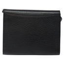 Burberrys Shoulder Bag Leather Black Gold Auth BA1863-2