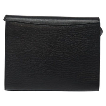 Burberrys Shoulder Bag Leather Black Gold Auth BA1863 - 0