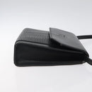 Burberrys Shoulder Bag Leather Black Gold Auth BA1863-3