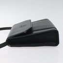 Burberrys Shoulder Bag Leather Black Gold Auth BA1863-4