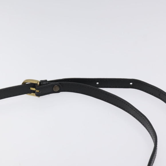 Burberrys Shoulder Bag Leather Black Gold Auth BA1863