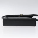 Burberrys Shoulder Bag Leather Black Gold Auth BA1863-5