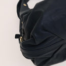 BVLGARI Hand Bag Leather 2way Blue Gold Auth BA1864-17