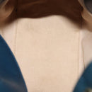 BVLGARI Hand Bag Leather 2way Blue Gold Auth BA1864-11