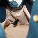 BVLGARI Hand Bag Leather 2way Blue Gold Auth BA1864-20