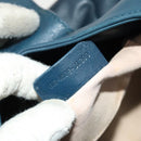 BVLGARI Hand Bag Leather 2way Blue Gold Auth BA1864-12