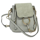 Chloe Fay Hand Bag Leather 2way Light Blue Gold Auth BA1867-1