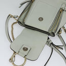 Chloe Fay Hand Bag Leather 2way Light Blue Gold Auth BA1867-10