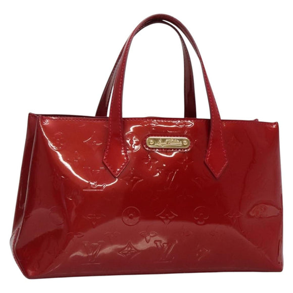 LOUIS VUITTON Monogram Vernis Wilshire PM Bag Pomme D'amour M93642 Auth BA1873