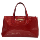 LOUIS VUITTON Monogram Vernis Wilshire PM Bag Pomme D'amour M93642 Auth BA1873-2