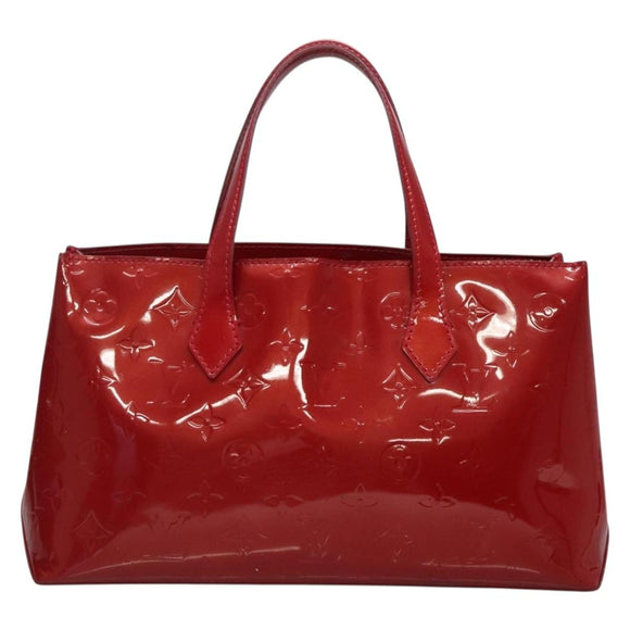 LOUIS VUITTON Monogram Vernis Wilshire PM Bag Pomme D'amour M93642 Auth BA1873