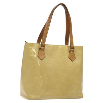 LOUIS VUITTON Monogram Vernis Houston Hand Bag Beige M91004 LV Auth BA1876