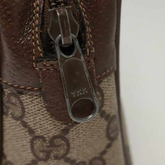 GUCCI GG Supreme Web Sherry Line Clutch Bag PVC Beige Red 75 01 012 Auth BA1881