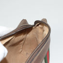 GUCCI GG Supreme Web Sherry Line Clutch Bag PVC Beige Red 75 01 012 Auth BA1881-11