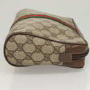 GUCCI GG Supreme Web Sherry Line Clutch Bag PVC Beige Red 75 01 012 Auth BA1881-3