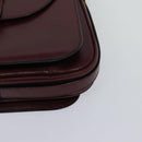 BALLY Shoulder Bag Leather Bordeaux Gold Auth BA1889-14