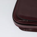 BALLY Shoulder Bag Leather Bordeaux Gold Auth BA1889-15