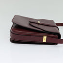 BALLY Shoulder Bag Leather Bordeaux Gold Auth BA1889-4